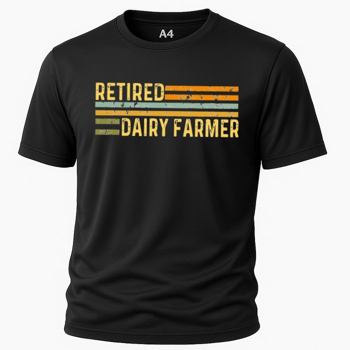 Retired Dairy Farmer Distressed Retirement Retire Cow Cattle Performance Shirt