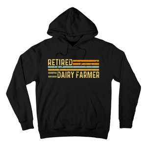 Retired Dairy Farmer Distressed Retirement Retire Cow Cattle Hoodie