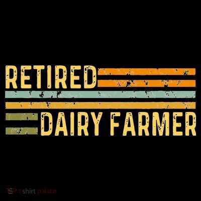 Retired Dairy Farmer Distressed Retirement Retire Cow Cattle T-Shirt