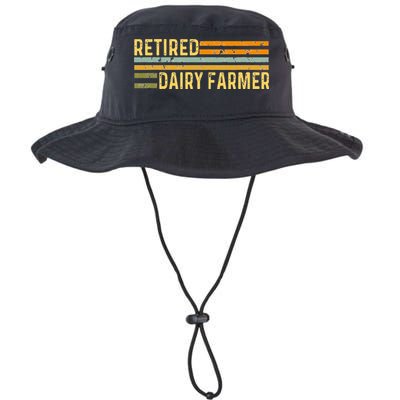 Retired Dairy Farmer Distressed Retirement Retire Cow Cattle Bucket Hat