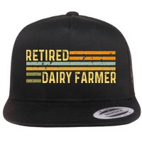 Retired Dairy Farmer Distressed Retirement Retire Cow Cattle Flatbill Hat