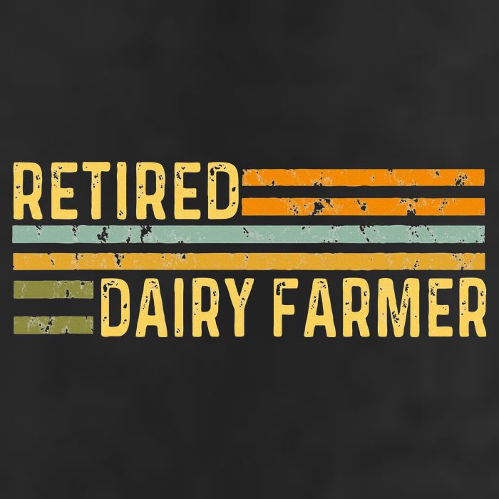 Retired Dairy Farmer Distressed Retirement Retire Cow Cattle 25L Jumbo Tote
