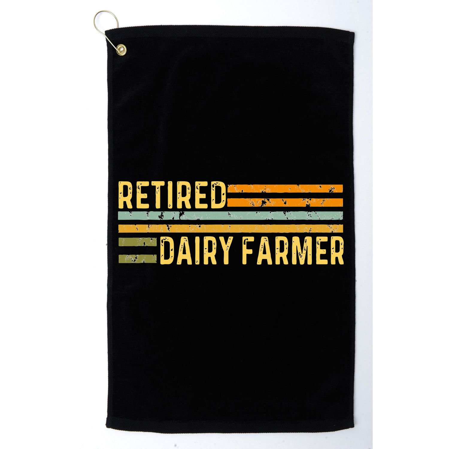 Retired Dairy Farmer Distressed Retirement Retire Cow Cattle Golf Towel