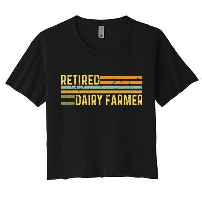 Retired Dairy Farmer Distressed Retirement Retire Cow Cattle Crop Top