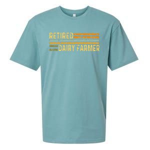 Retired Dairy Farmer Distressed Retirement Retire Cow Cattle Sueded Cloud Jersey T-Shirt