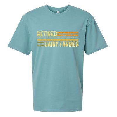Retired Dairy Farmer Distressed Retirement Retire Cow Cattle Sueded Cloud Jersey T-Shirt