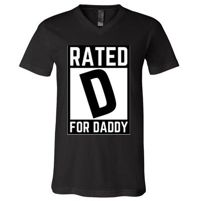 Rated D For Daddy V-Neck T-Shirt