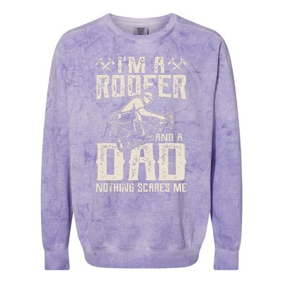 Roofer Dad Funny Roofing Novelty Colorblast Crewneck Sweatshirt