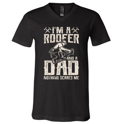 Roofer Dad Funny Roofing Novelty V-Neck T-Shirt