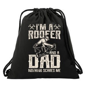 Roofer Dad Funny Roofing Novelty Drawstring Bag