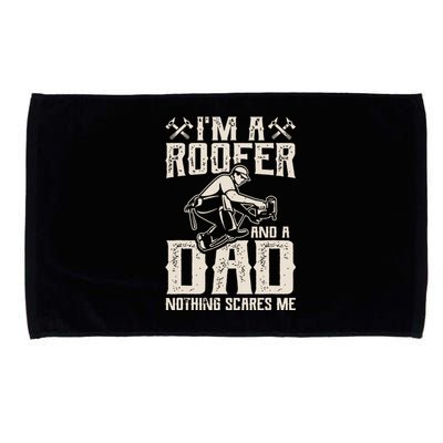 Roofer Dad Funny Roofing Novelty Microfiber Hand Towel