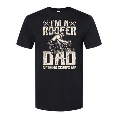 Roofer Dad Funny Roofing Novelty Softstyle CVC T-Shirt