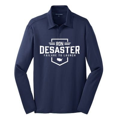 Ron DeSaster Failure To Launch Ron DeSantis For President 2024 Silk Touch Performance Long Sleeve Polo