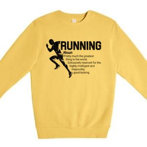 Running Definition Funny Marathon Runner Graphic Gift Premium Crewneck Sweatshirt