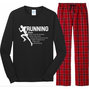 Running Definition Funny Marathon Runner Graphic Gift Long Sleeve Pajama Set