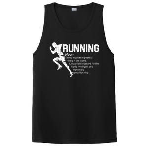 Running Definition Funny Marathon Runner Graphic Gift PosiCharge Competitor Tank