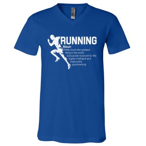 Running Definition Funny Marathon Runner Graphic Gift V-Neck T-Shirt