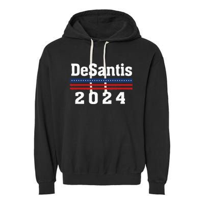 Ron DeSantis for President 2024 Election Proud Republican Garment-Dyed Fleece Hoodie