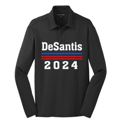 Ron DeSantis for President 2024 Election Proud Republican Silk Touch Performance Long Sleeve Polo