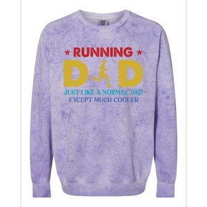 Running Dad Funny Marathon Runner FatherS Day Gift Colorblast Crewneck Sweatshirt