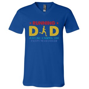 Running Dad Funny Marathon Runner FatherS Day Gift V-Neck T-Shirt