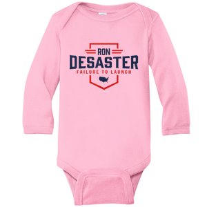 Ron DeSaster Failure To Launch Ron DeSantis For President 2024 Baby Long Sleeve Bodysuit