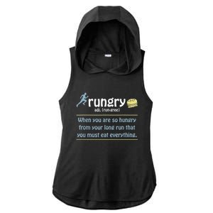 Rungry Definition Funny Runner Marathon Quote Love Running Ladies PosiCharge Tri-Blend Wicking Draft Hoodie Tank