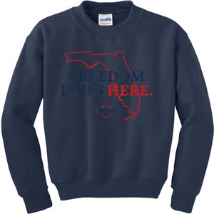 Ron DeSantis Freedom Lives Here Don't Tread On Florida 2022 Kids Sweatshirt