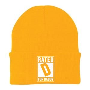 Rated D For Daddy Funny Dad Knit Cap Winter Beanie