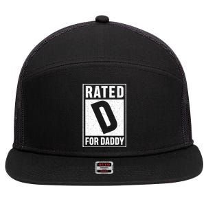 Rated D For Daddy Funny Dad 7 Panel Mesh Trucker Snapback Hat