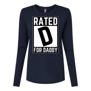 Rated D For Daddy Womens Cotton Relaxed Long Sleeve T-Shirt