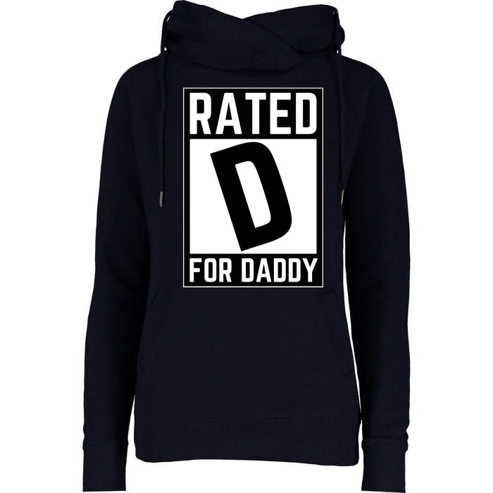 Rated D For Daddy Womens Funnel Neck Pullover Hood