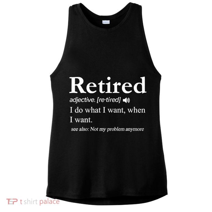 Retired Definition Funny Retirement Gag Gift Ladies PosiCharge Tri-Blend Wicking Tank