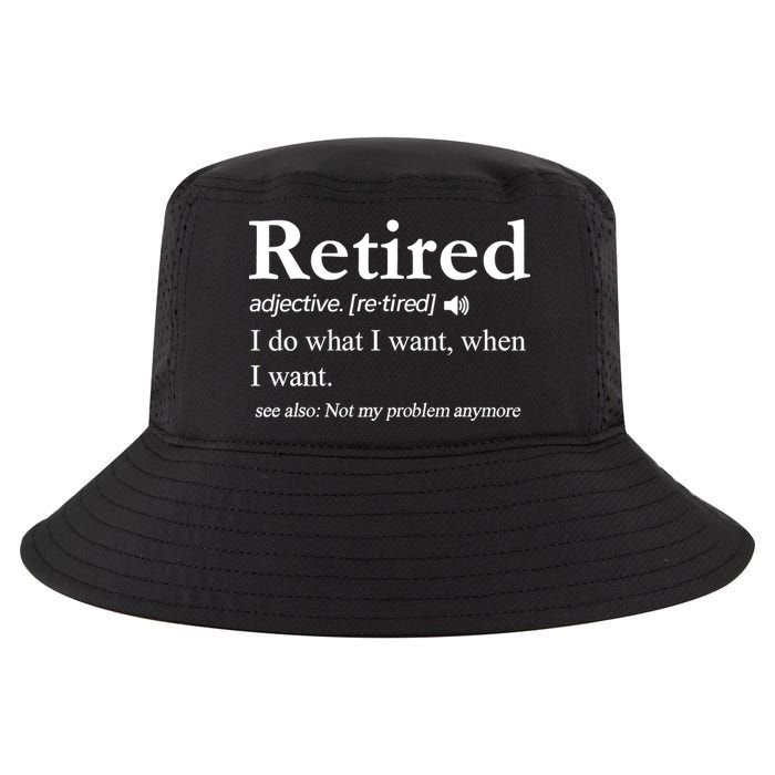 Retired Definition Funny Retirement Gag Gift Cool Comfort Performance Bucket Hat
