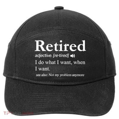 Retired Definition Funny Retirement Gag Gift 7-Panel Snapback Hat