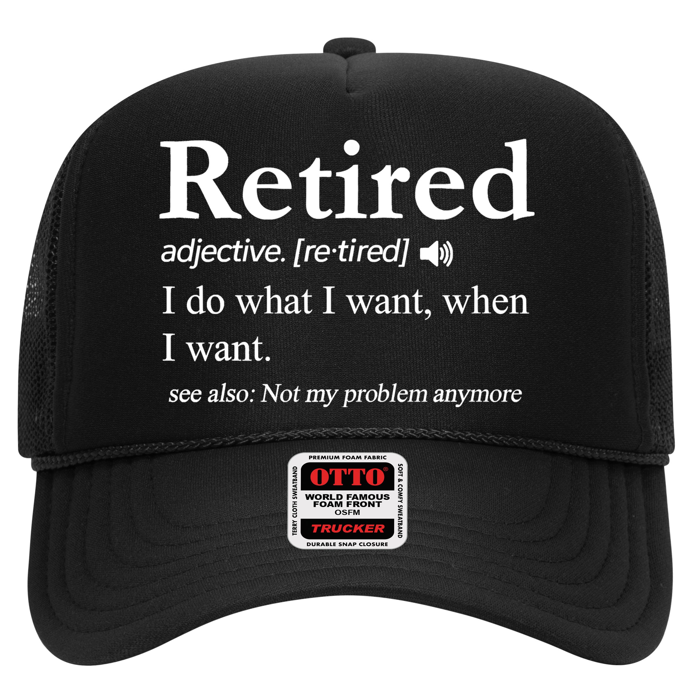 Retired Definition Funny Retirement Gag Gift Hat