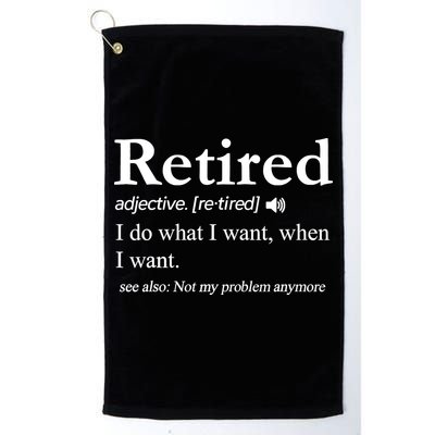 Retired Definition Funny Retirement Gag Gift Golf Towel