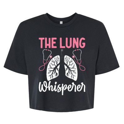 Rt Doctor Funny Respiratory Therapist The Lung Whisperer Bella+Canvas Jersey Crop Tee