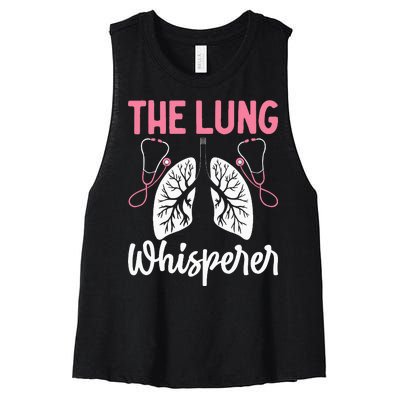 Rt Doctor Funny Respiratory Therapist The Lung Whisperer Women's Racerback Cropped Tank