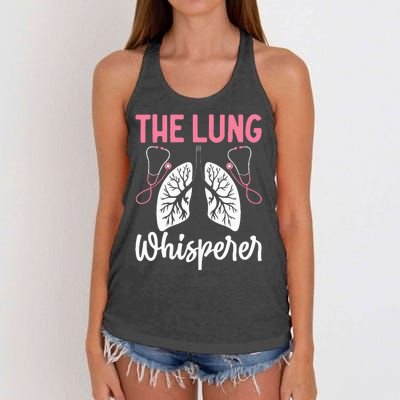 Rt Doctor Funny Respiratory Therapist The Lung Whisperer Women's Knotted Racerback Tank