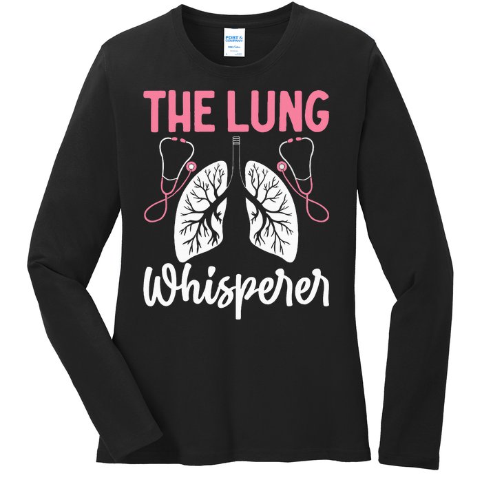 Rt Doctor Funny Respiratory Therapist The Lung Whisperer Ladies Long Sleeve Shirt