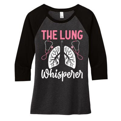 Rt Doctor Funny Respiratory Therapist The Lung Whisperer Women's Tri-Blend 3/4-Sleeve Raglan Shirt