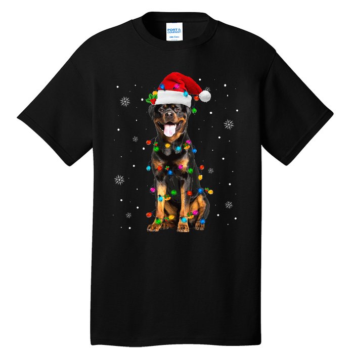 Rottweiler Dog Family Matching Santa Rottweiler Christmas Tall T-Shirt