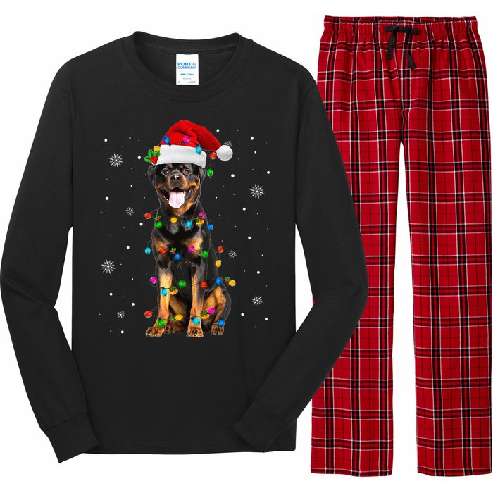 Rottweiler Dog Family Matching Santa Rottweiler Christmas Long Sleeve Pajama Set