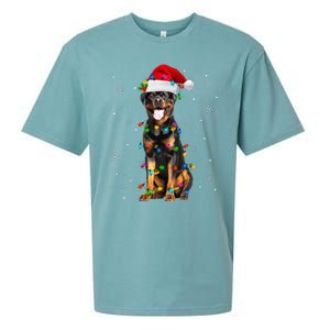 Rottweiler Dog Family Matching Santa Rottweiler Christmas Sueded Cloud Jersey T-Shirt