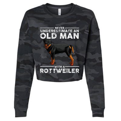 Rottweiler Designs For Dad Grandpa Rottie Lovers Cropped Pullover Crew