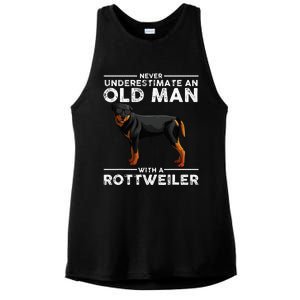 Rottweiler Designs For Dad Grandpa Rottie Lovers Ladies PosiCharge Tri-Blend Wicking Tank