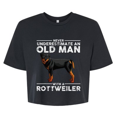 Rottweiler Designs For Dad Grandpa Rottie Lovers Bella+Canvas Jersey Crop Tee