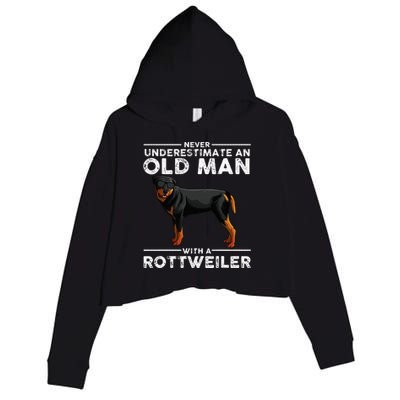 Rottweiler Designs For Dad Grandpa Rottie Lovers Crop Fleece Hoodie