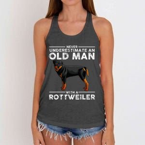 Rottweiler Designs For Dad Grandpa Rottie Lovers Women's Knotted Racerback Tank